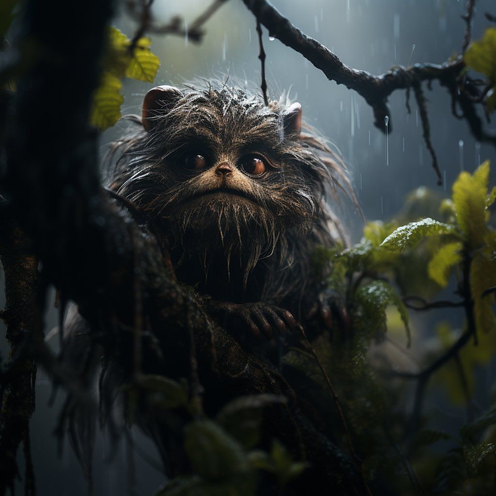 Mystical Creature in the Rain